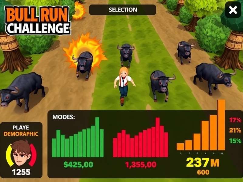 Bull Run Challenge different game modes selection screen